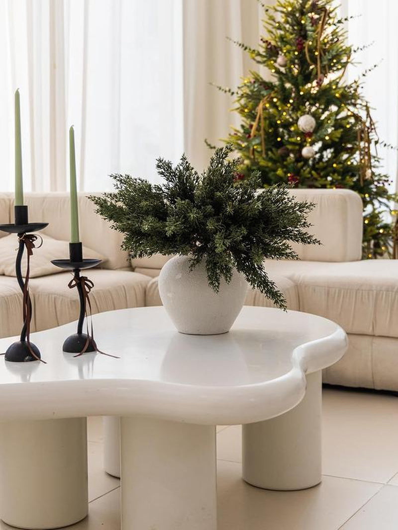 CLYCALOOR 12 Pcs 19.5 Inches Christmas Cedar Branches Artificial Faux Cedar for DIY Crafts Xmas Home Decor Waterproof Plastic Plants