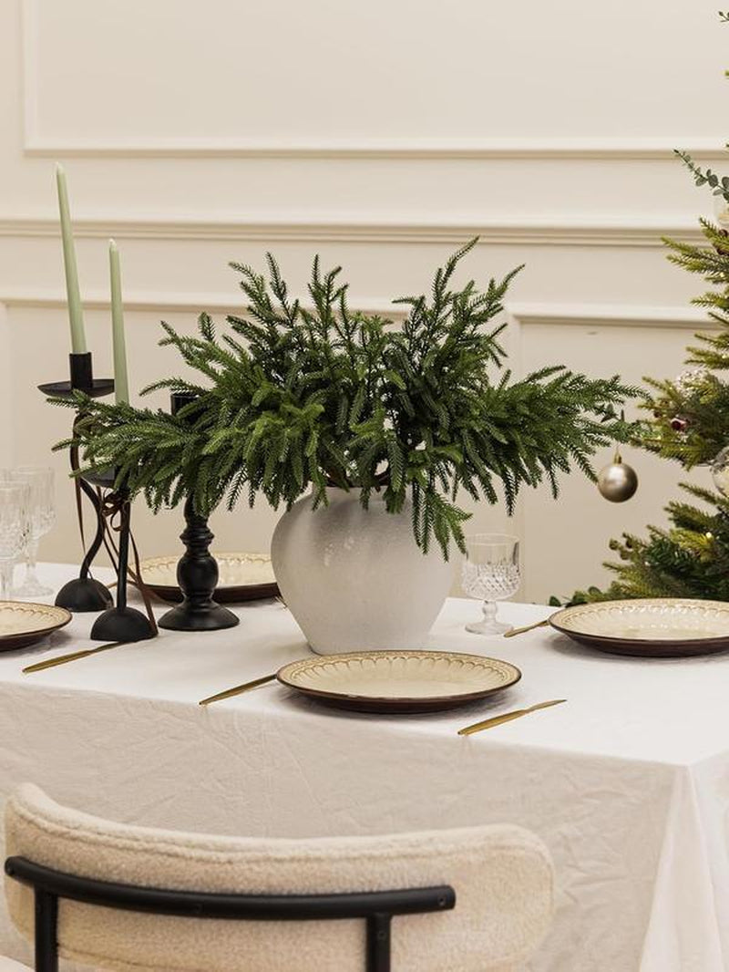 CLYCALOOR 12 Pcs 19.5 Inches Christmas Cedar Branches Artificial Faux Cedar for DIY Crafts Xmas Home Decor Waterproof Plastic Plants