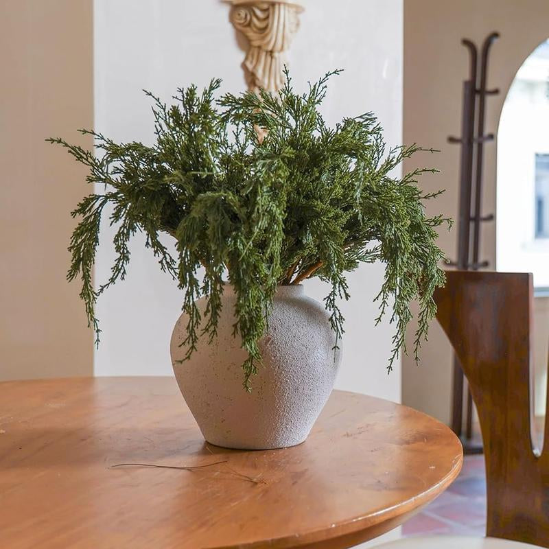 CLYCALOOR 12 Pcs 19.5 Inches Christmas Cedar Branches Artificial Faux Cedar for DIY Crafts Xmas Home Decor Waterproof Plastic Plants