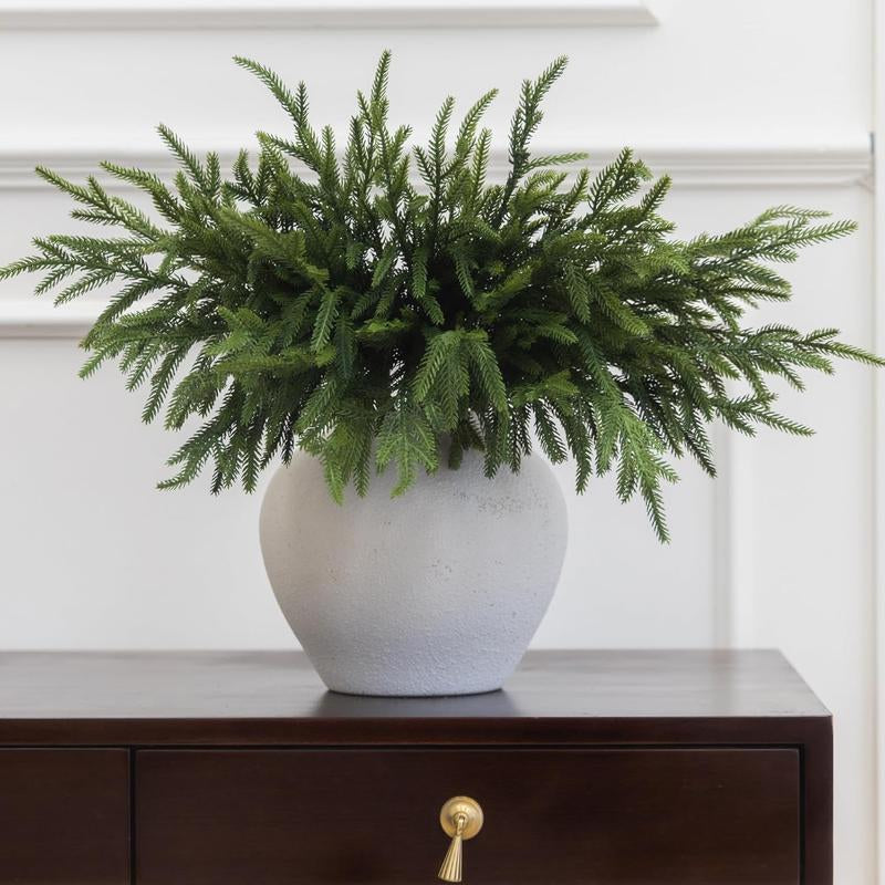 CLYCALOOR 12 Pcs 19.5 Inches Christmas Cedar Branches Artificial Faux Cedar for DIY Crafts Xmas Home Decor Waterproof Plastic Plants