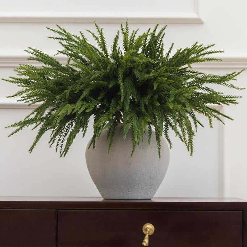 CLYCALOOR 12 Pcs 19.5 Inches Christmas Cedar Branches Artificial Faux Cedar for DIY Crafts Xmas Home Decor Waterproof Plastic Plants