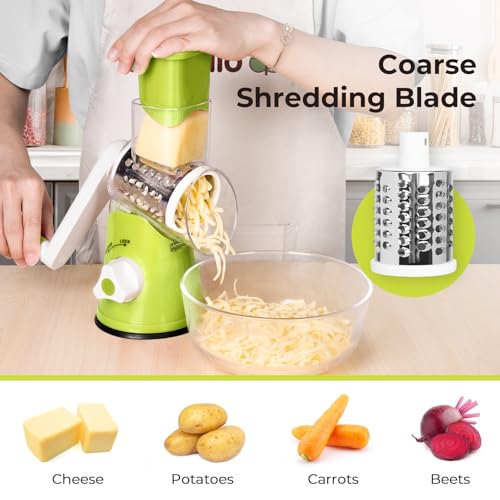 Multi-Function Rotary Cheese Grater & Vegetable Shredder