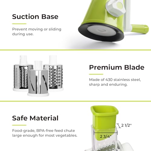 Multi-Function Rotary Cheese Grater & Vegetable Shredder