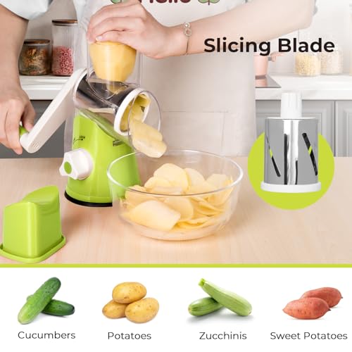 Multi-Function Rotary Cheese Grater & Vegetable Shredder